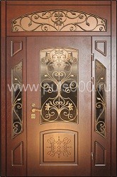 Стальная парадная дверь из МДФ ПР-31 со стеклом и ковкой, цена 78 038 руб. Стальная парадная дверь из МДФ ПР-31 со стеклом и ковкой, цена 78 038 руб.